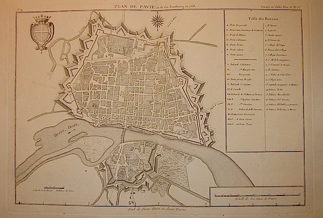 Lalande (de) Joseph Jerome Plan de Pavie et de Son faux bourg en 1768 1790 Parigi